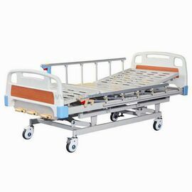 Three Functions Manual Hospital Bed With 6 rank Al-alloy Handrails